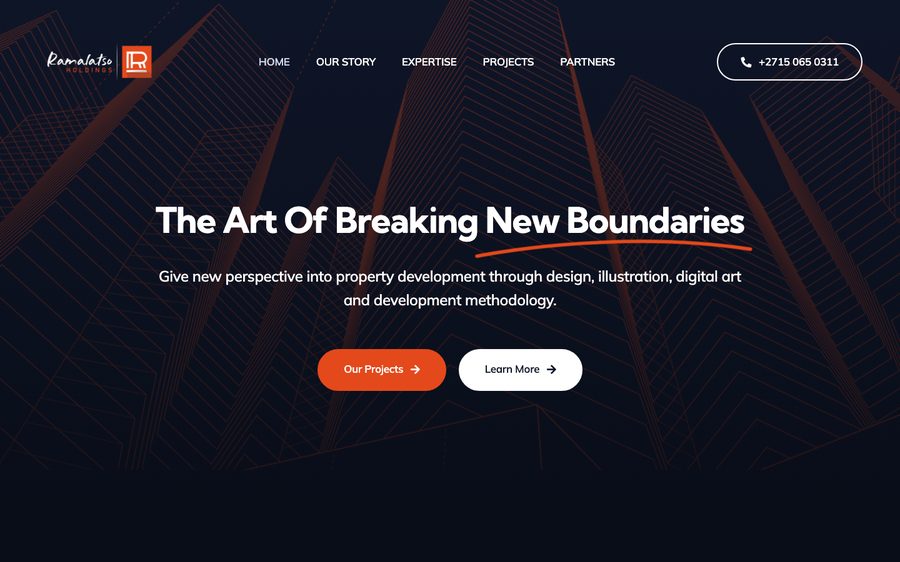 ramalatsoholdings.co.za website — desktop view