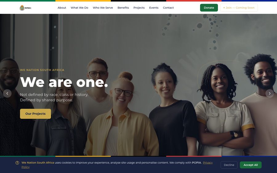 wenationsa.org website — desktop view
